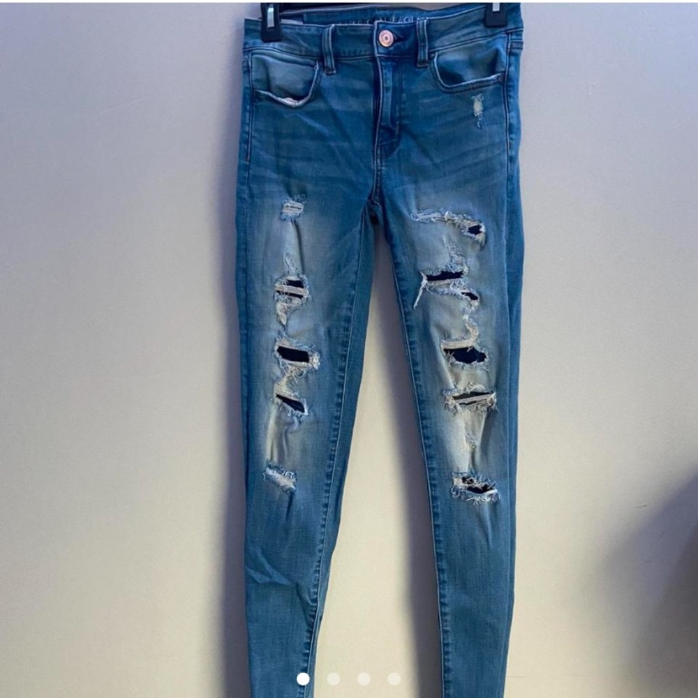 AEO Patchwork distressed jeans
